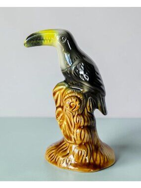 Vintage Ceramic Toucan Figurine Handcrafted In Brazil